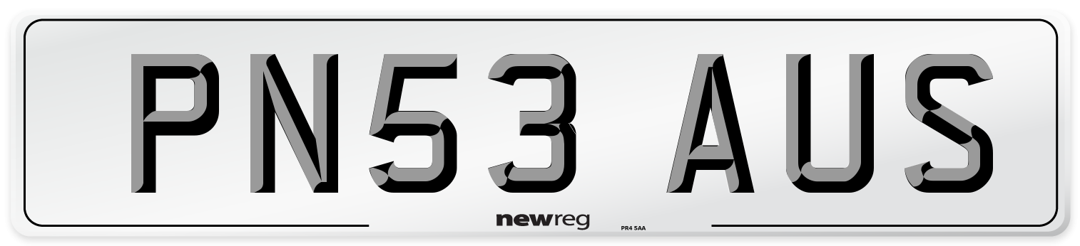PN53 AUS Number Plate from New Reg